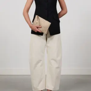 Champagne Satin Gold Clutch