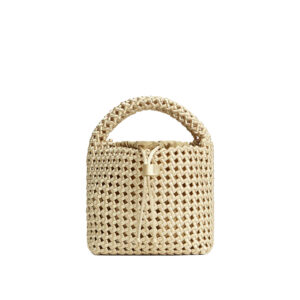 Marrea Tasche „basket Open Weave Champagne Satin Gold“