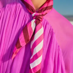 Purschoen Tuch Pink Gestreift