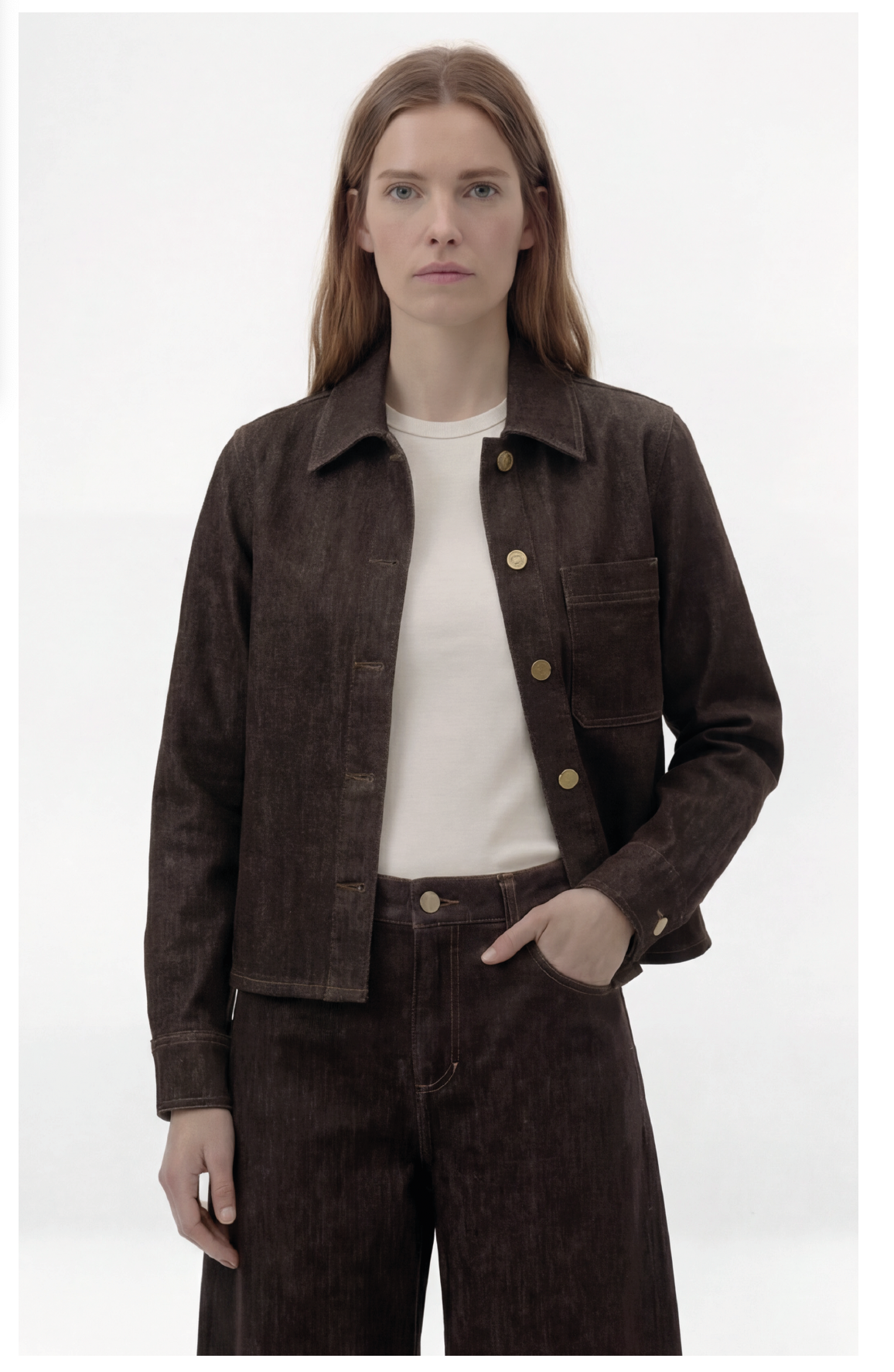 Goldgarn Hemd 68 The Denim Shirt Brown 1