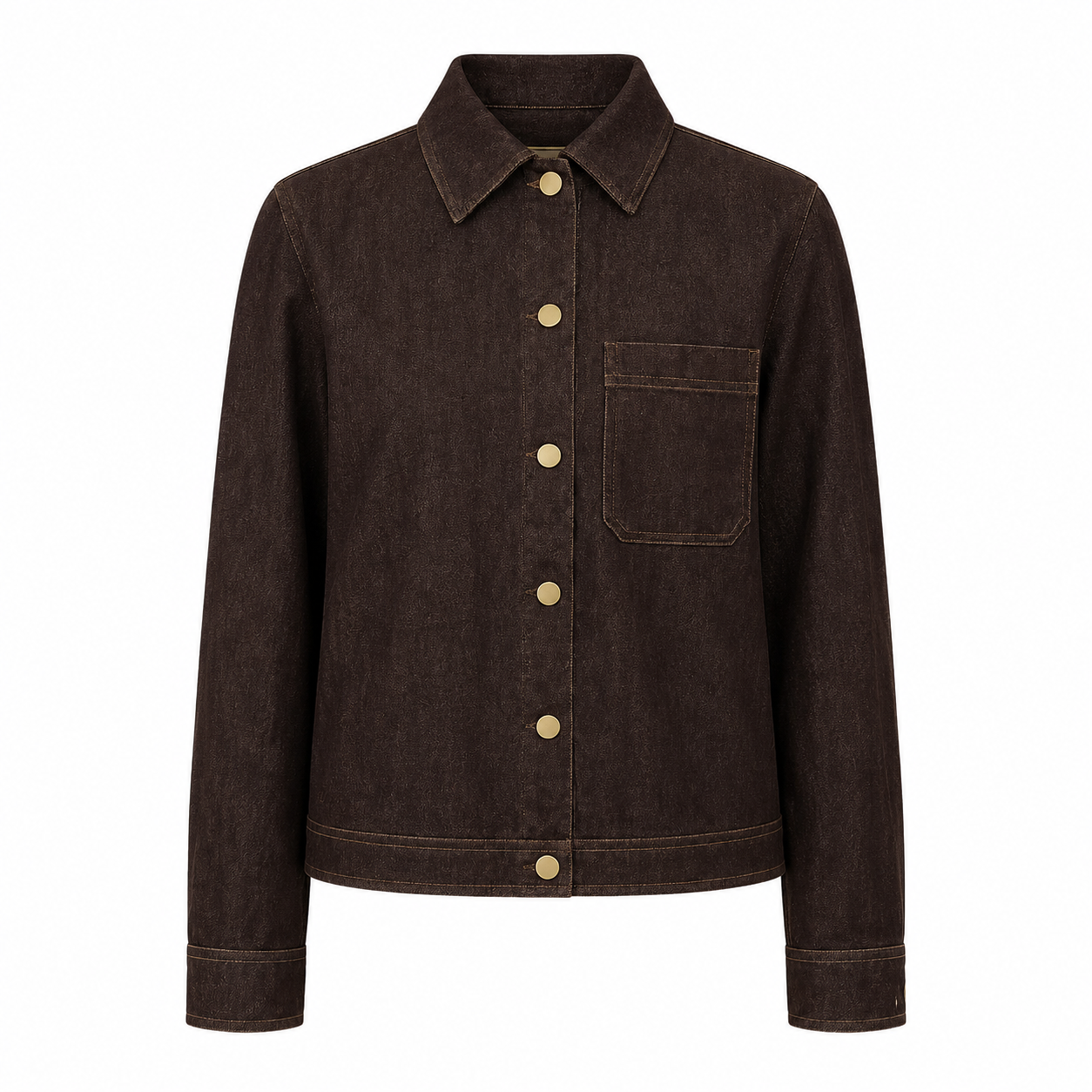 Goldgarn Hemd 68 The Denim Shirt Brown