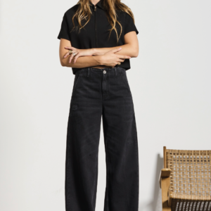 Goldgarn Jeans Wallstadt | twisted Wide Leg Vintageblack