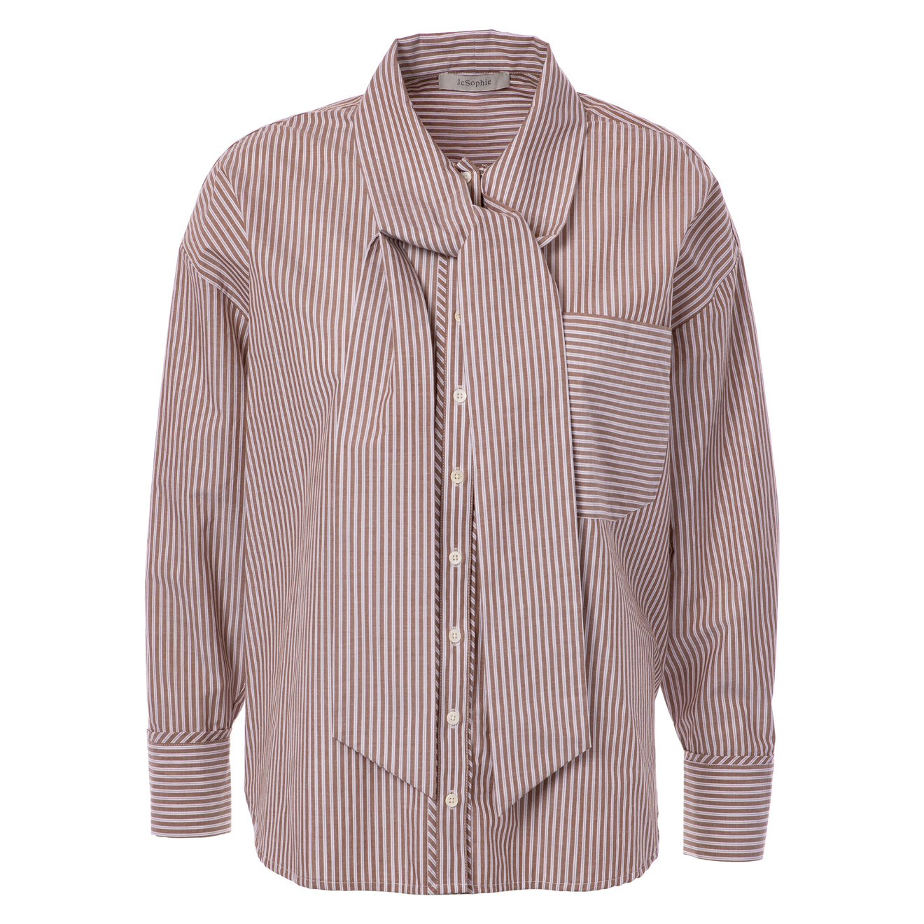 Jc Sophie Bluse „polo“ Braun Gestreift P5125 373 270 51 Scaled