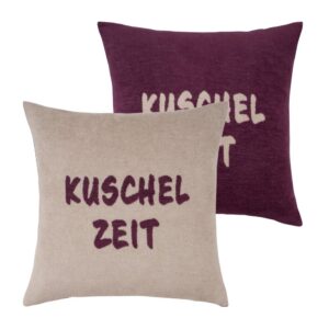 Pad Kissenhuelle Cozy Up 50x50 Taupe Burgundy Zeit