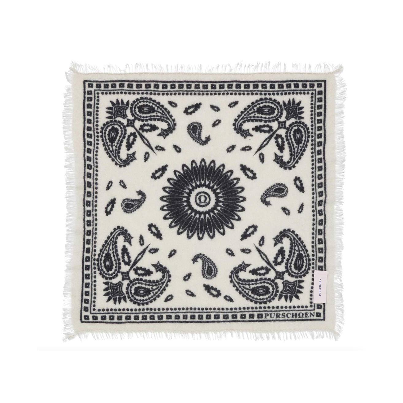Purschoen Bandana Paisley 'bloom Natural Black' Small