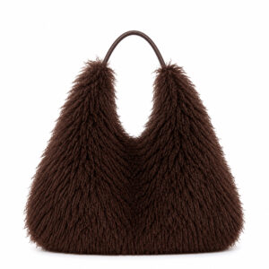 Rino&pelle Kunstfell Schultertasche „gusta“ Coffee Roast