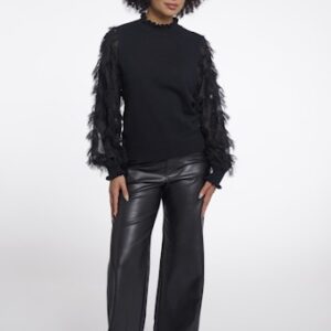 Rino&Pelle Strickpullover mit Federärmeln Janique Black, weitere Ansicht