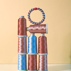 KKNEKKI Haargummi Rosewood Seablue Glitter Stripe