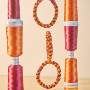 KKNEKKI Haargummi Bordeaux Orange Glitter Stripe
