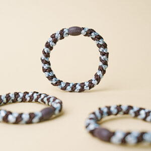 KKNEKKI Haargummi Brown Seablue Glitter Stripe
