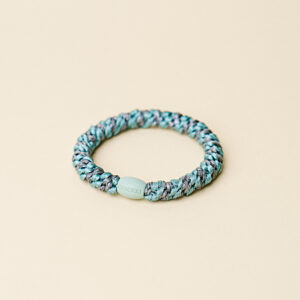 KKNEKKI Haargummi Teal Steel Grey Glitter Stripe
