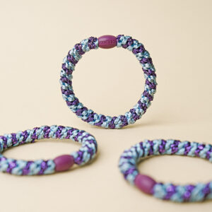 KKNEKKI Haargummi Seablue Dark Purple Glitter Stripe