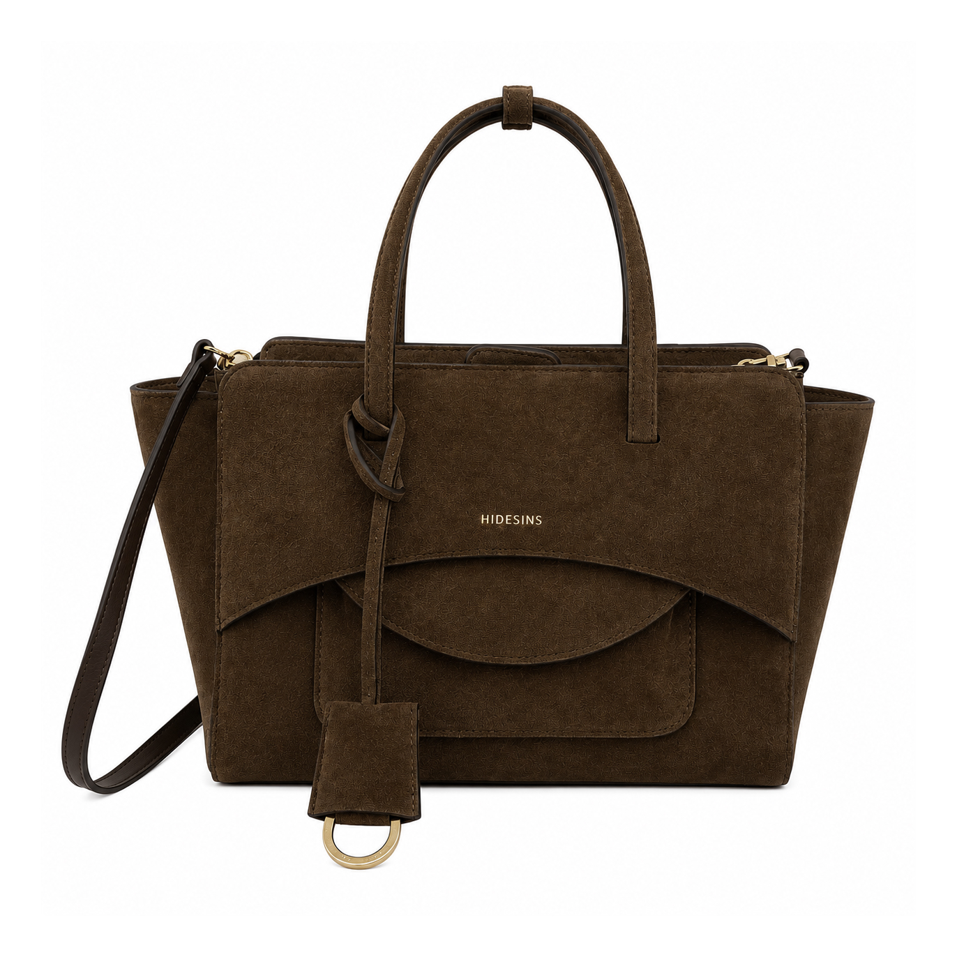 Hidesins Tasche 'flap M Suede Chocolat'