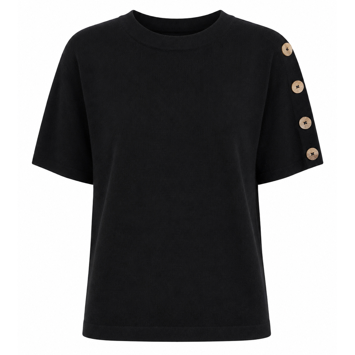 Rino Pelle Kurzarm Strickpullover „otillia“ Black