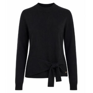 Rino&Pelle Strickpullover mit Bindegürtel Kuro Black