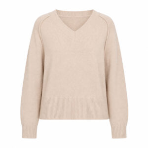 Rino Pelle V Ausschnitt Pullover „riana“ Oat Birch