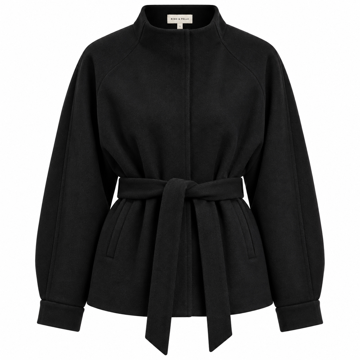 Rino&pelle Kurzmantel Mit Bindegürtel „cornelia“ Black