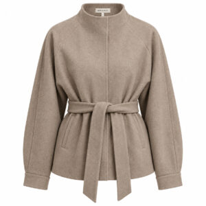 Rino&pelle Kurzmantel Mit Bindegürtel „cornelia“ Toffee Melange