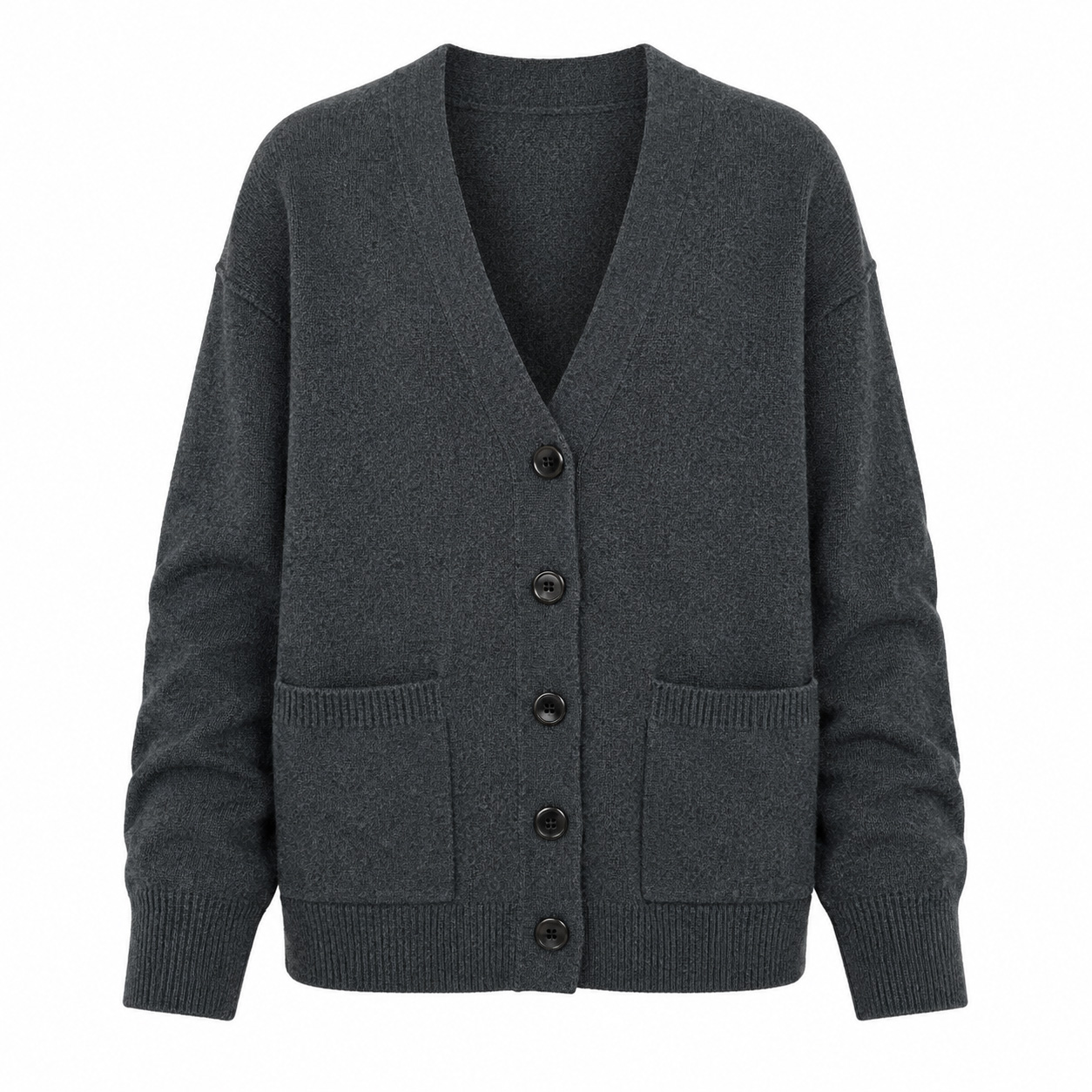 Withblack Cardigan 'camilla Dark Grey Melange'