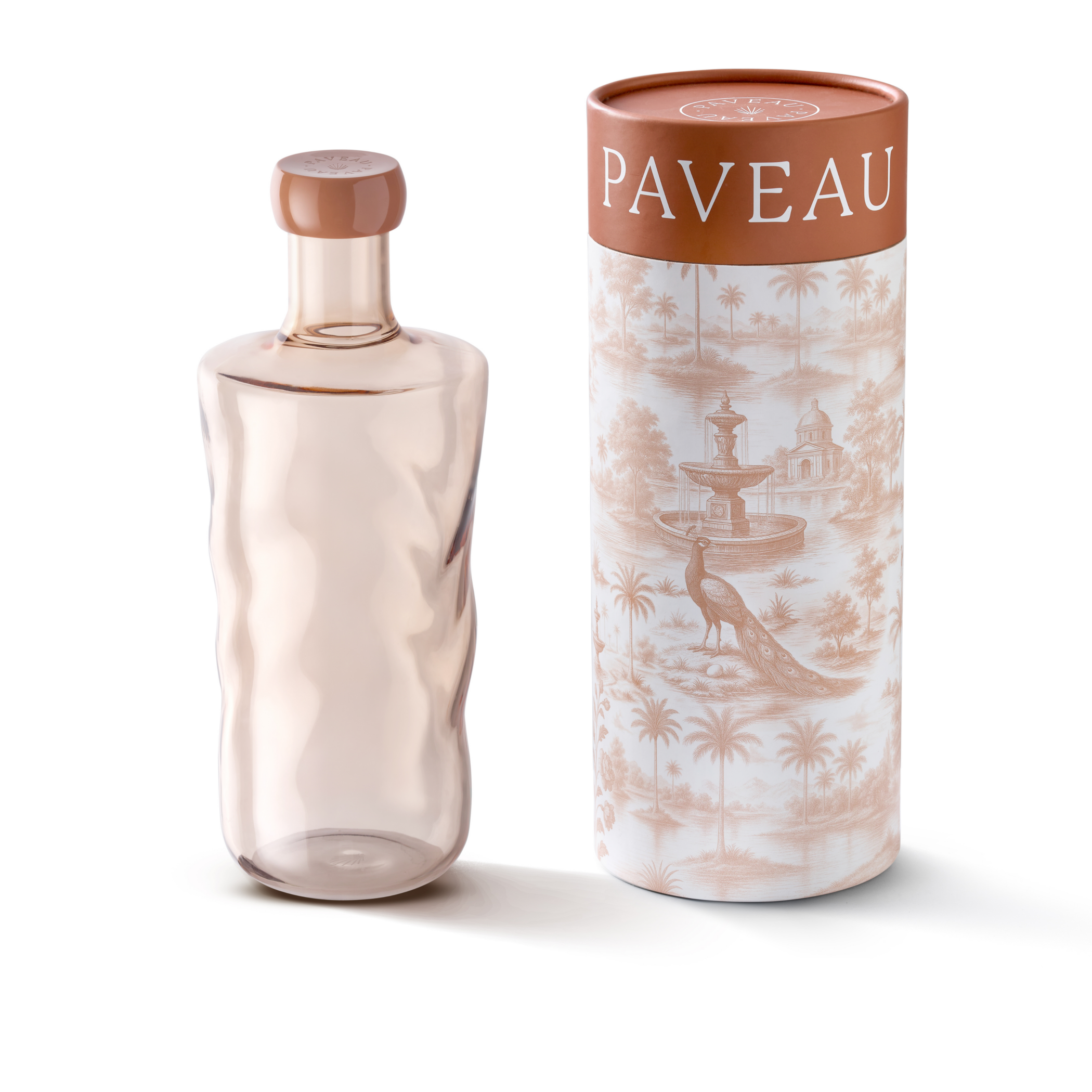 Paveau Glasflasche "Swirl Bottle Glow" Terrakotta 0,75 L