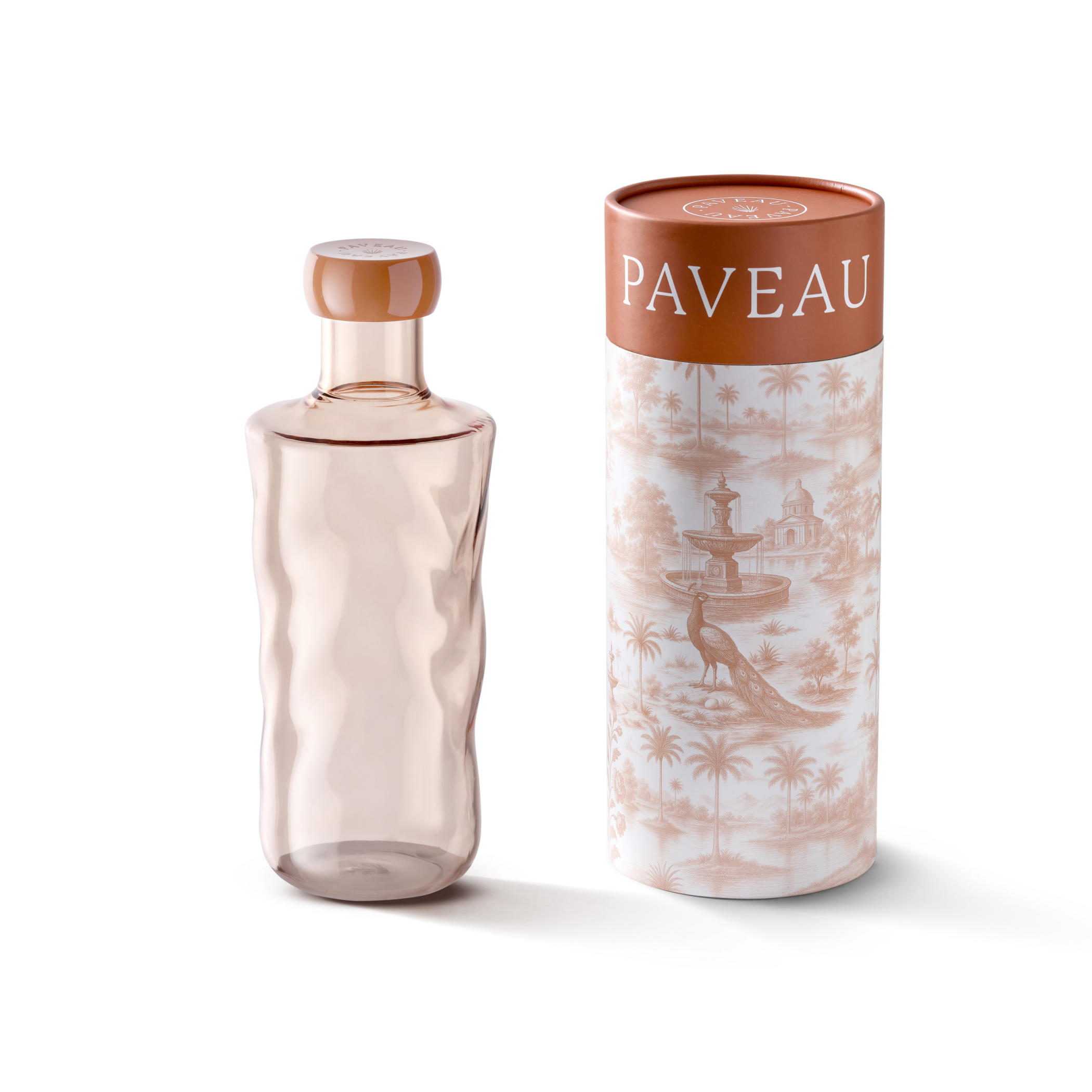 Paveau Glasflasche "Swirl Bottle Glow" Terrakotta 0,75 L