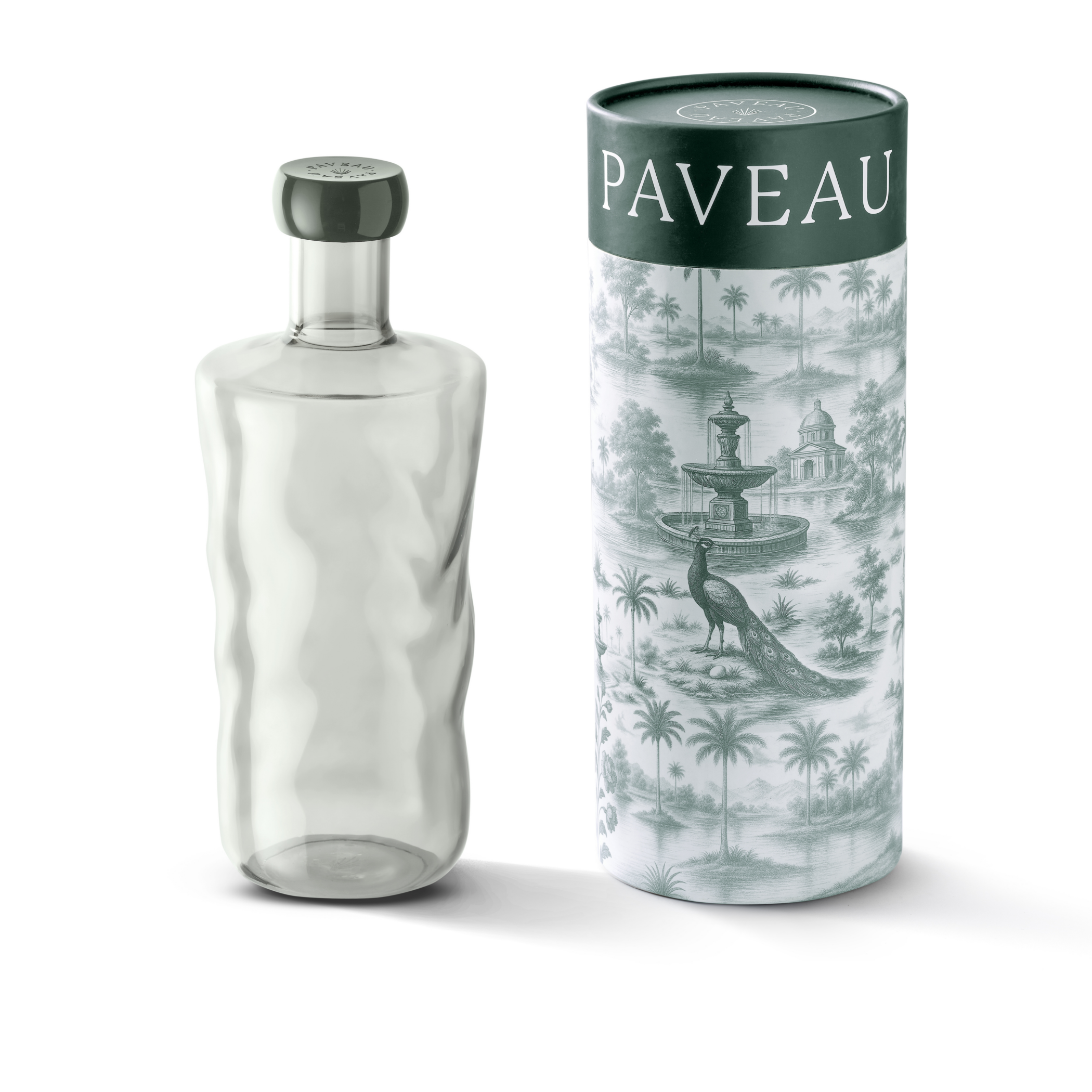 Paveau Glasflasche "Swirl Bottle Mist" Dunkelgrau 0,75 L