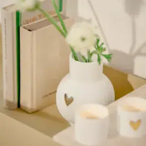 Räder Minivase Kugel Herz Silber