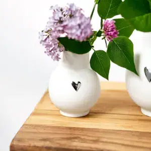 Räder Minivase Kugel Herz Silber
