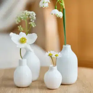 Räder Minivasen Flaschen Weiß - 4er Set