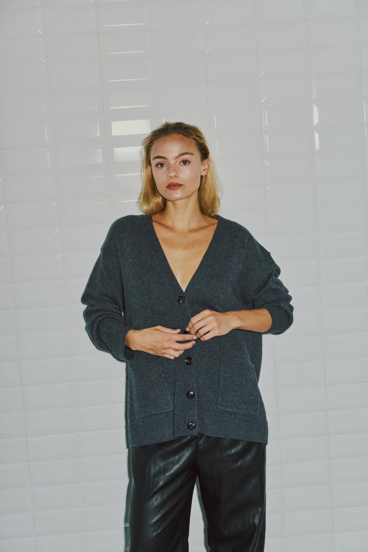 WithBlack Cardigan Camilla Dark Grey Melange
