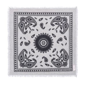 PURSCHOEN Bandana Paisley Bloom big Silver Melange-Black