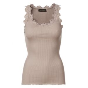 Rosemunde Seiden Spitzentop lang "Babette Vintage Powder"