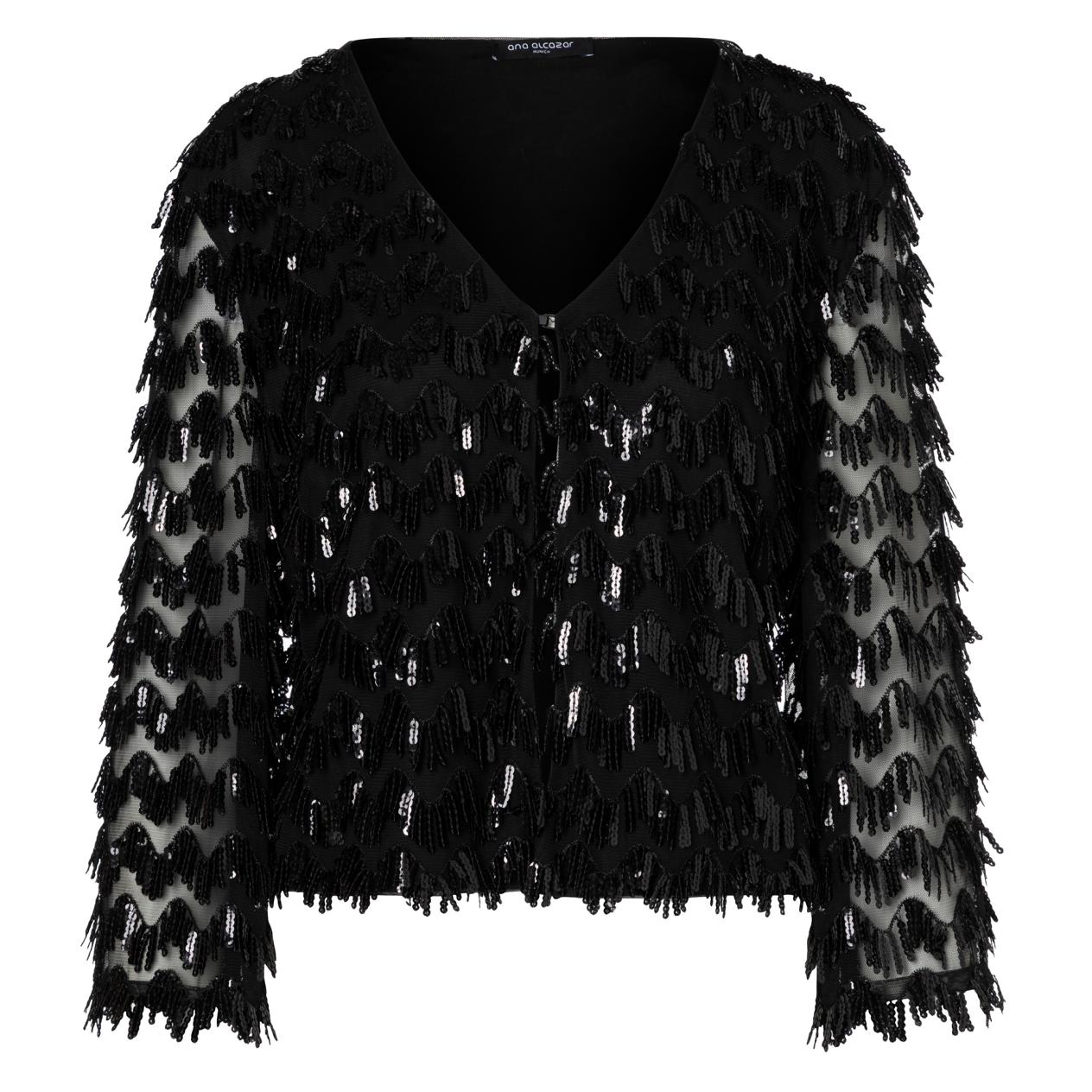 Ana Alcazar Jacke 'pailetten Fransen' Schwarz Ana Alcazar 022084 3892 A