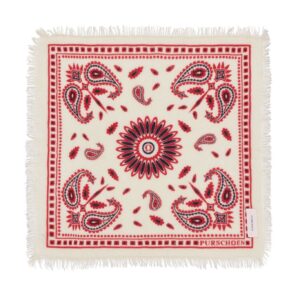 PURSCHOEN Bandana Paisley Bloom small White-Red-Navy