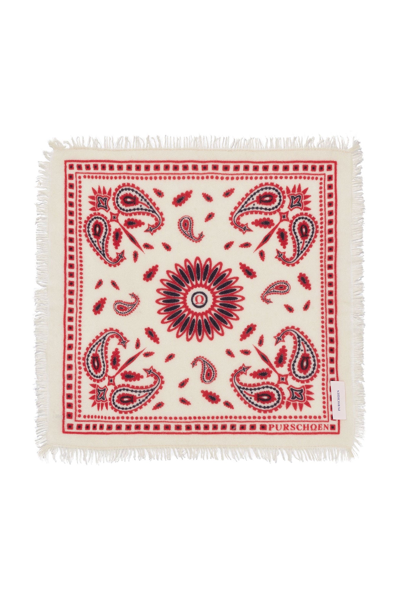 PURSCHOEN Bandana Paisley Bloom small White-Red-Navy