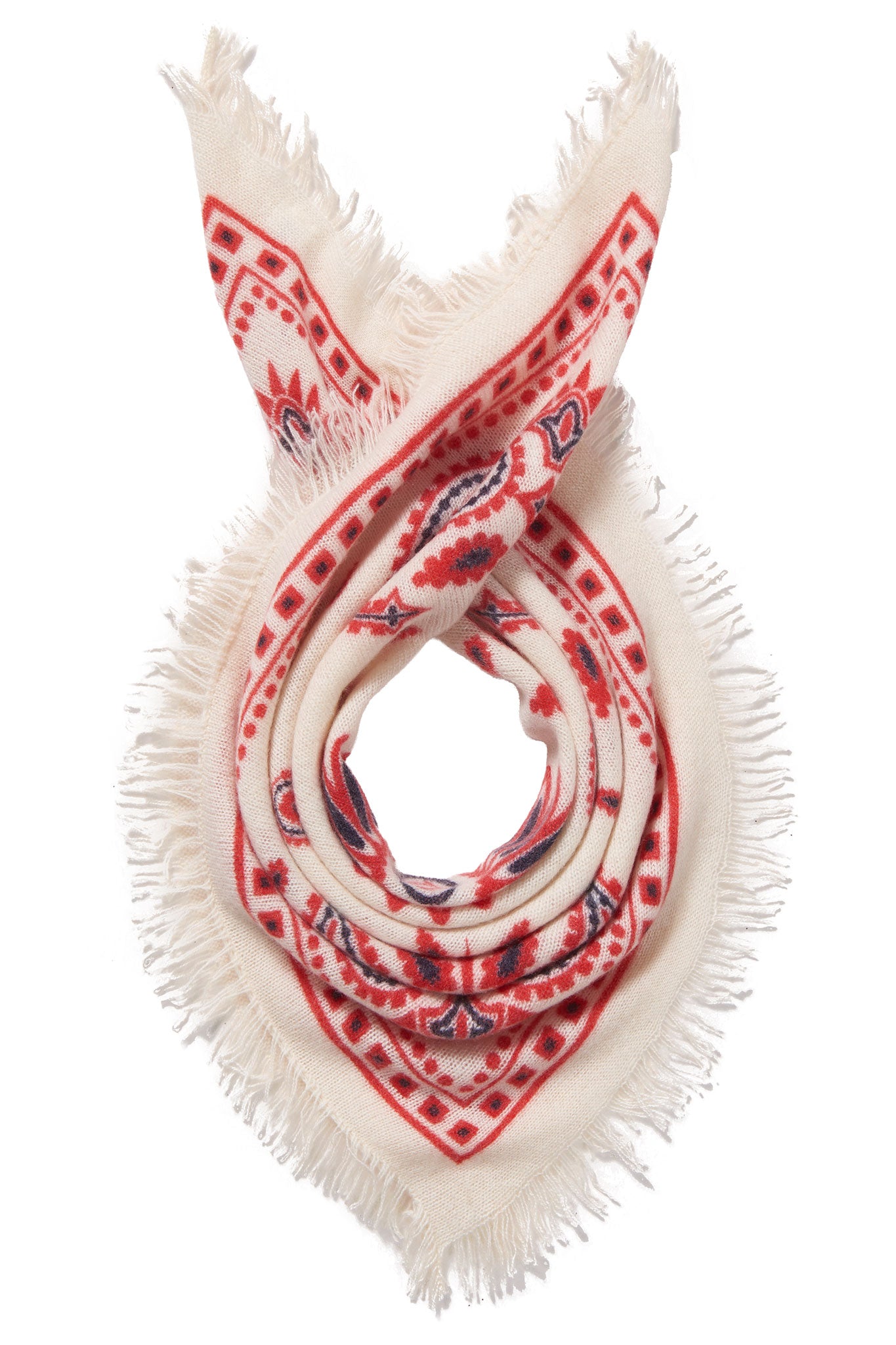 PURSCHOEN Bandana Paisley Bloom small White-Red-Navy