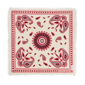 PURSCHOEN Bandana Paisley Bloom big White-Red-Navy