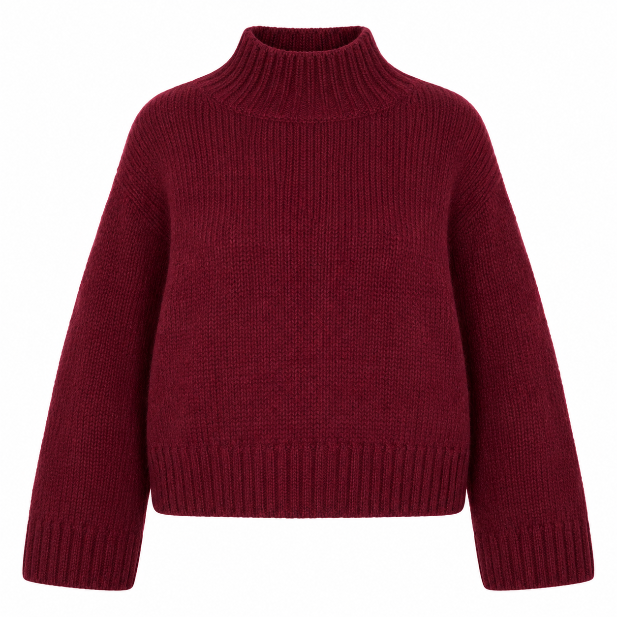 Bloom Pullover Oversized high neck Pullover Berry red
