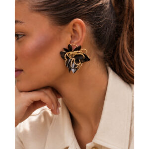 Lott Gioielli Ohrringe Elodie Leaf Beaded Blumenstecker M Braun Ansicht 2