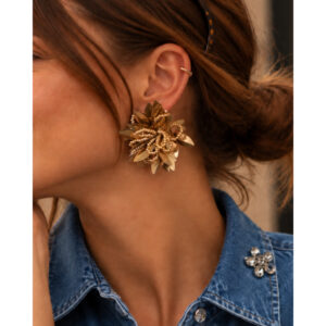 Lott Gioielli Ohrringe Elodie Leaf Beaded Blumenstecker M Kupfer Ansicht 2