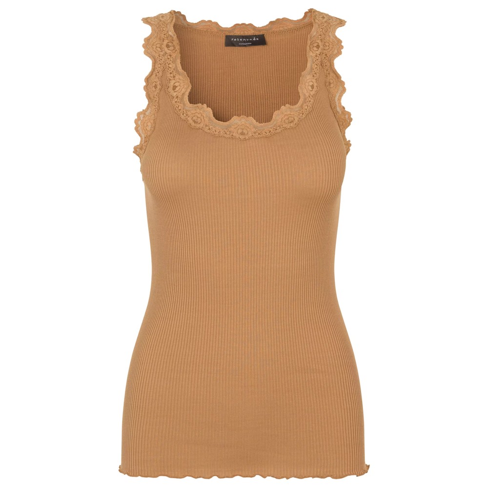 Rosemunde Seiden Spitzentop lang "Babette Almond"