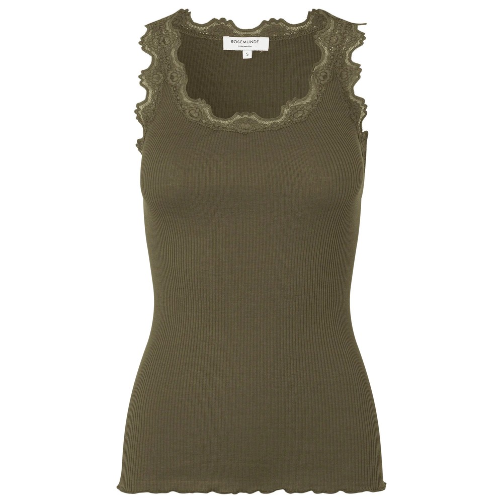 Rosemunde Seiden Spitzentop lang Babette Olive Night