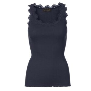 Rosemunde Seiden Spitzentop lang Babette Navy
