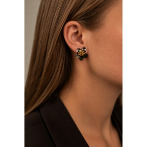 Lott Gioielli Ohrringe Teuntje Flower Stud Braun/Gold Ansicht 3