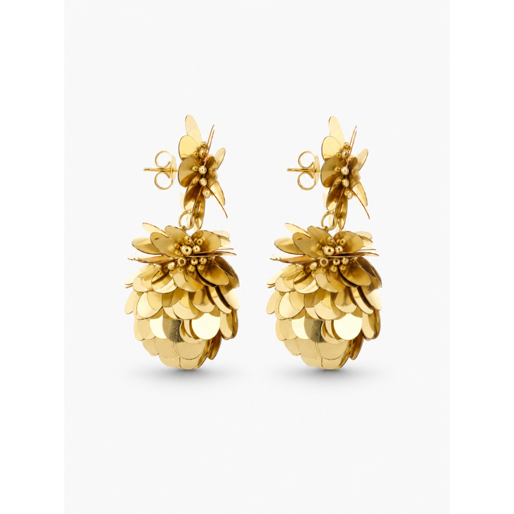 Lott Gioielli Ohrringe Veda Sequin Kastanie mit Tropfenstecker Gold Ansicht 1
