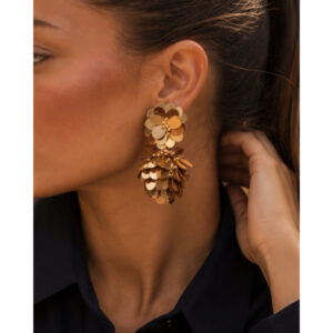 Lott Gioielli Ohrringe Veda Sequin Kastanie mit Tropfenstecker Gold Ansicht 3