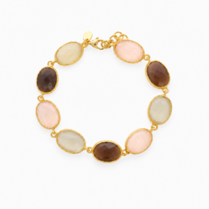 Lott Gioielli Armband Ann Neun gerahmte Steine Champagner/Braun Ansicht 1