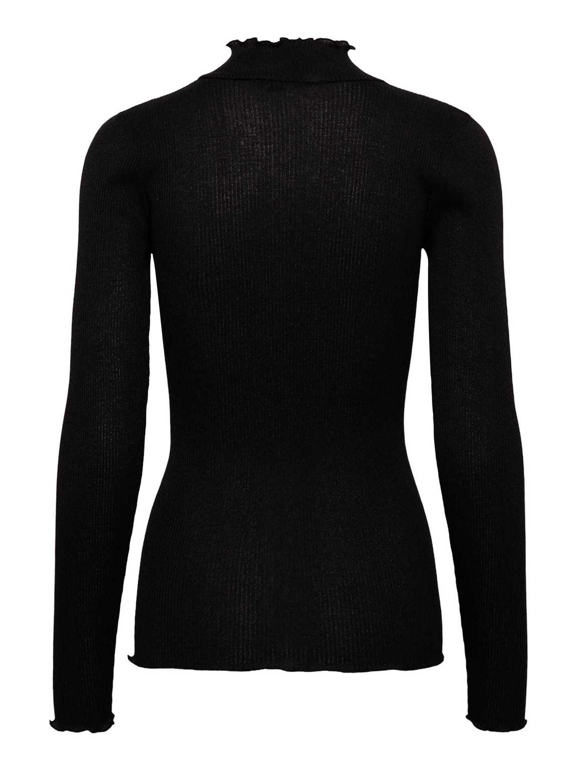 Rosemunde Lurex Langarmshirt Boston in Black