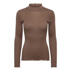 Rosemunde Lurex Langarmshirt Boston in Walnut