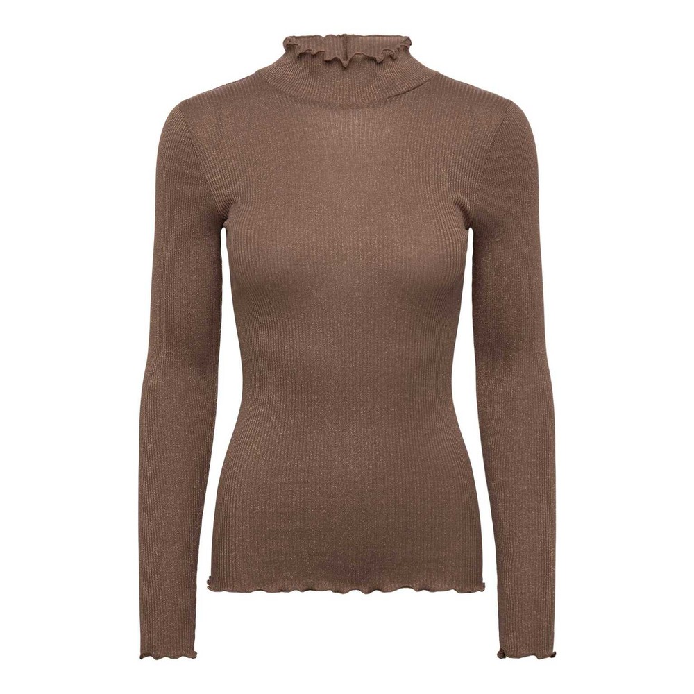 Rosemunde Lurex Langarmshirt Boston in Walnut